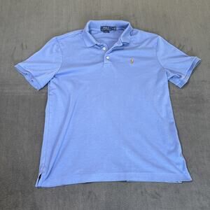 Polo Ralph Lauren Polo Aqua Blue Mens M Brown Pony Pima Soft SS